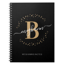 Meisjes Black Gold Name Script Monogram School
