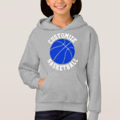 Meisjes Blauw Basketbal Custom Team Naam en Nummer (Voorkant)