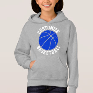 Meisjes Blauw Basketbal Custom Team Naam en Nummer