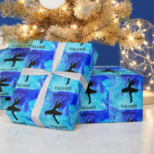 Meisjes Blauw Galaxy Dans Inpakpapier met Naam