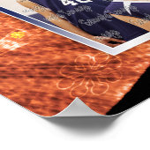 meisjes blauw grijs team kleuren foto basketbal poster (Hoek)