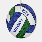 Meisjes Blauw Groen Volleybal Keepsake Keramisch Ornament (Links)