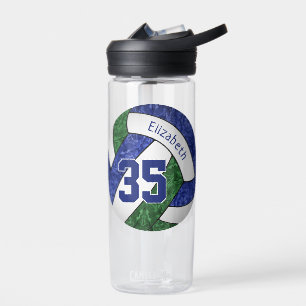 Meisjes blauw groen volleybal team kleuren waterfles