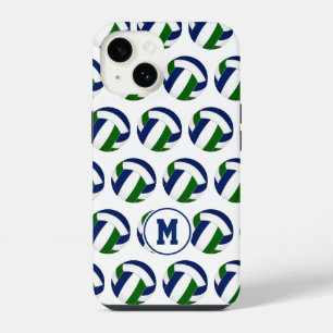 meisjes blauw groene volleybal patroon iPhone 14 hoesje