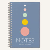 Meisjes Blauw Monogrammed Volledige Naam Notities Notitieboek (Voorkant)