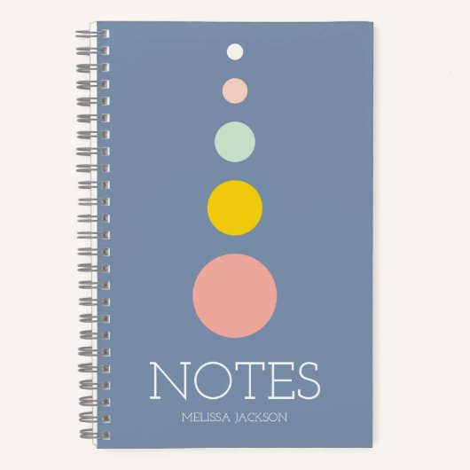 Meisjes Blauw Monogrammed Volledige Naam Notities Notitieboek (Voorkant)