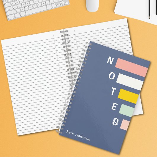 Meisjes Blauw Monogrammed Volledige Naam Notities Notitieboek