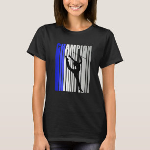 Meisjes Blauw Ritmische Gymnastiek Verjaardagstrai T-shirt