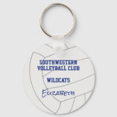 meisjes blauw wit volleybal aangepaste jersey numm sleutelhanger (Achterkant)