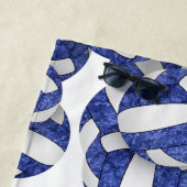 Meisjes blauw wit volleyballen patroon gepersonali strandlaken (In situ)