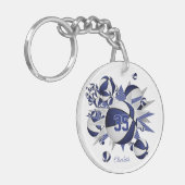 meisjes blauwe basketballen sterren sleutelhanger (Voorkant Links)
