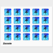 Meisjes Blauwe Galaxy Dans Stickers met Naam (Vel)