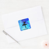 Meisjes Blauwe Galaxy Dans Stickers met Naam (Envelop)