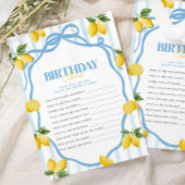 Meisjes Blauwe Lemon Amalfi 1e Verjaardag Trivia G Notitiekaartje