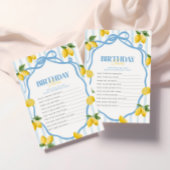 Meisjes Blauwe Lemon Amalfi 1e Verjaardag Trivia G Notitiekaartje