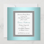 Meisjes Blauwgroen Blauw Foto Eerste Communie Kaart (Achterkant)