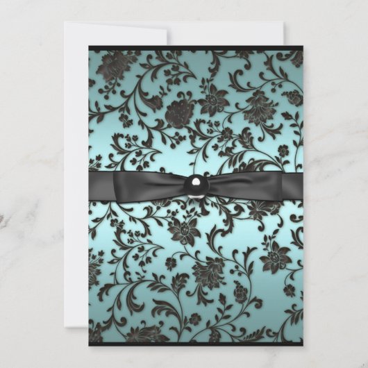 Meisjes Blauwgroen Blauwe Foto Afstuderen Aankondi Kaart (Achterkant)