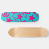 Meisjes Blauwgroen Blauwe Warmroze Stars Hartsrill Persoonlijk Skateboard (Horizontaal)