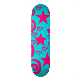 Meisjes Blauwgroen Blauwe Warmroze Stars Hartsrill Persoonlijk Skateboard