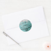 Meisjes Blauwgroen Glitter Drip Basketball Party F Ronde Sticker (Envelop)
