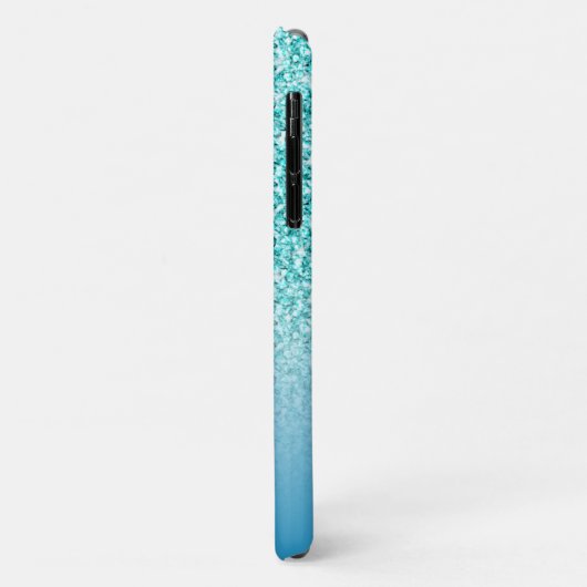 Meisjes Blauwgroen Glitter Monogram Naam Gepersona Case-Mate iPhone Case (Achterkant/links)