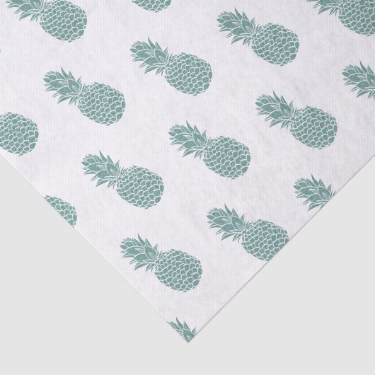 Meisjes Blauwgroen Glitter Pineapple Pattern Tissuepapier (Detail)