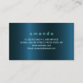 Meisjes blauwgroen groen zilverglitter blad monogr visitekaartje (Achterkant)