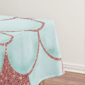 Meisjes Blauwgroen Roze Waterverf Zeemeerminescale Tafelkleed (Voorbeeld)