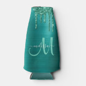 Meisjes Blauwgroen uitstrijken Glitter geborsteld Flesjeskoeler (Voorkant)