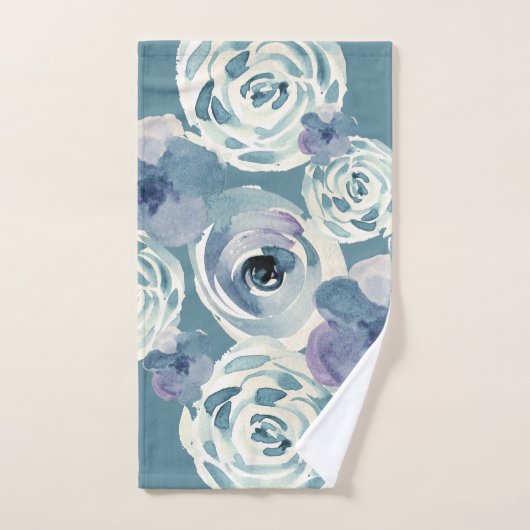 Meisjes Blauwgroen Waterverf Floral Bath Towel Set Bad Handdoek (Handdoek)