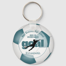 Meisjes blauwgroen Wit Voetbal Sport Team Gifts