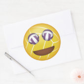 Meisjes blij gezicht volleybal emoji ronde sticker (Envelop)