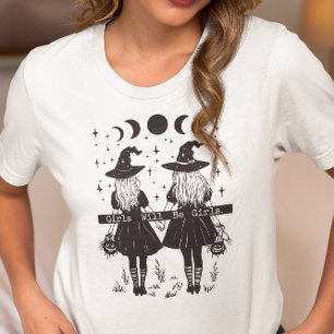 Meisjes blijven Meisjes Heksen Vintage Hekserij Tri-Blend Shirt