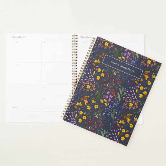 Meisjes bloem schattige paars gepersonaliseerd planner (Display)