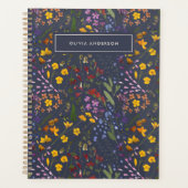Meisjes bloem schattige paars gepersonaliseerd planner (Voorkant)