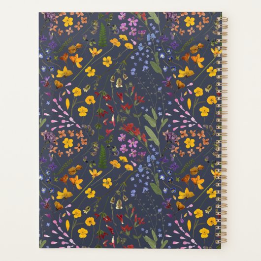 Meisjes bloem schattige paars gepersonaliseerd planner (Achterkant)