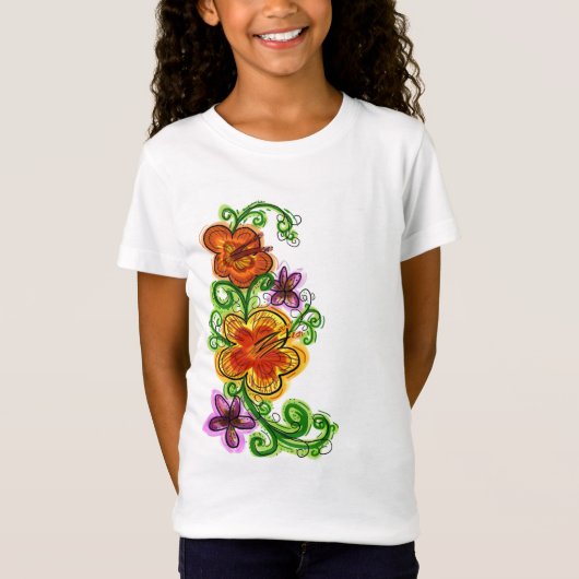 Meisjes bloem shirt (Voorkant)