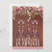 Meisjes Bloemen Giraffe Roze & Goud Verjaardagsfee Kaart (Achterkant)