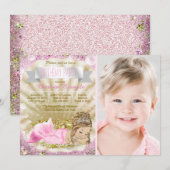 Meisjes Blonde Zeemeermin Verjaardagsfeestje Kaart (Voorkant / Achterkant)