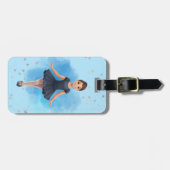 Meisje's Blue balletdanser Bagagelabel (Voorkant horizontaal)