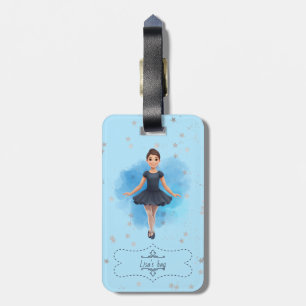 Meisje's Blue balletdanser Bagagelabel