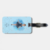 Meisje's Blue balletdanser Bagagelabel (Achterkant horizontaal)