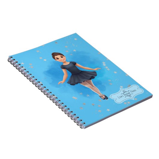 Meisje's Blue balletdanser Notitieboek (Rechterzijde)