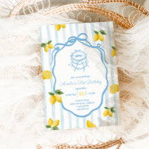 Meisjes Blue Lemon Amalfi Waterverf 1e Verjaardag