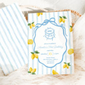 Meisjes Blue Lemon Amalfi Waterverf 1e Verjaardag Kaart