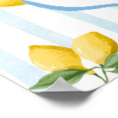 Meisjes Blue Lemon Amalfi Waterverf 1e Verjaardag Poster (Hoek)
