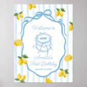 Meisjes Blue Lemon Amalfi Waterverf 1e Verjaardag Poster (Voorkant)