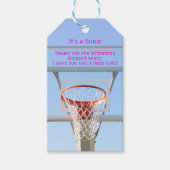 Meisjes Blue Sky Verjaardag Party Basketbal Hoop Cadeaulabel (Voorkant)