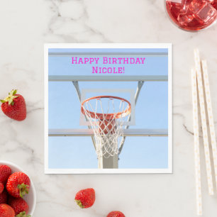 Meisjes Blue Sky Verjaardag Party Basketbal Hoop Servet
