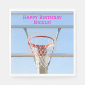 Meisjes Blue Sky Verjaardag Party Basketbal Hoop Servet (Voorkant)